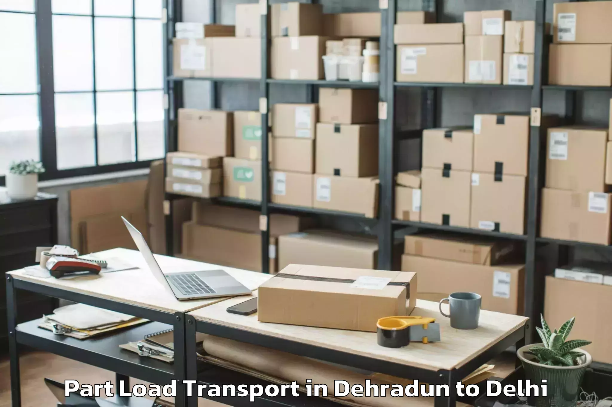 Book Dehradun to Pacific D21 Mall Part Load Transport